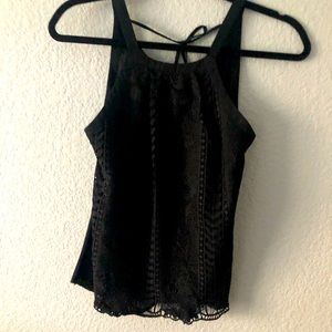 14th and Union Black Lace Top